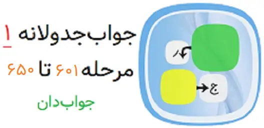 جواب بازی جدولانه 1 مرحله 601 تا 650